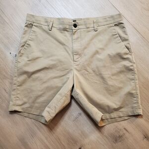 Banana Republic mens shorts 36 khaki high rise pockets zipper belt loops